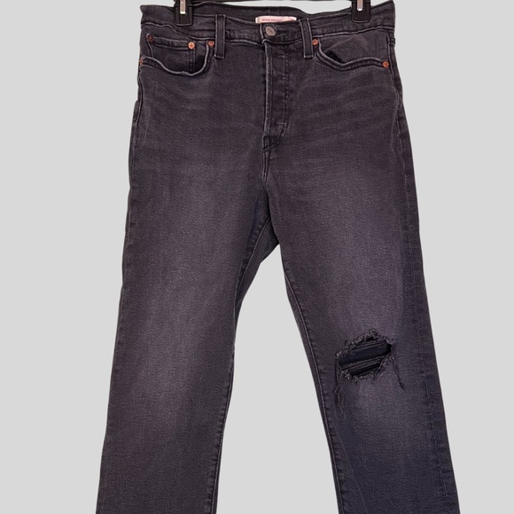 Levi Wedgie straight black distressed jeans - Picture 1 of 2